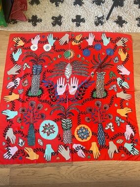 Bimba y Lola Alchemy Hands Scarf Anthropologie Rare Oversized Statement Multicol